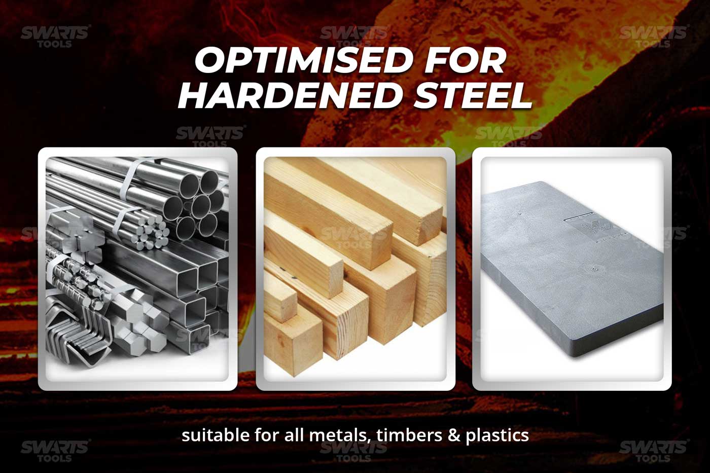 Suitable for all metals, timbers and plastics